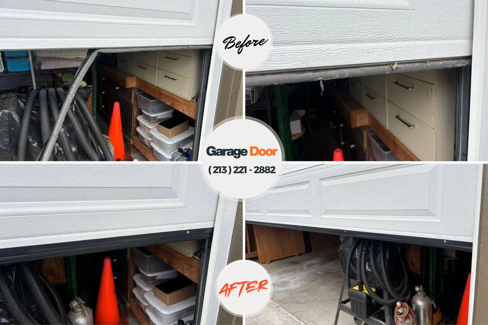 Before and after: garage door repair 78559